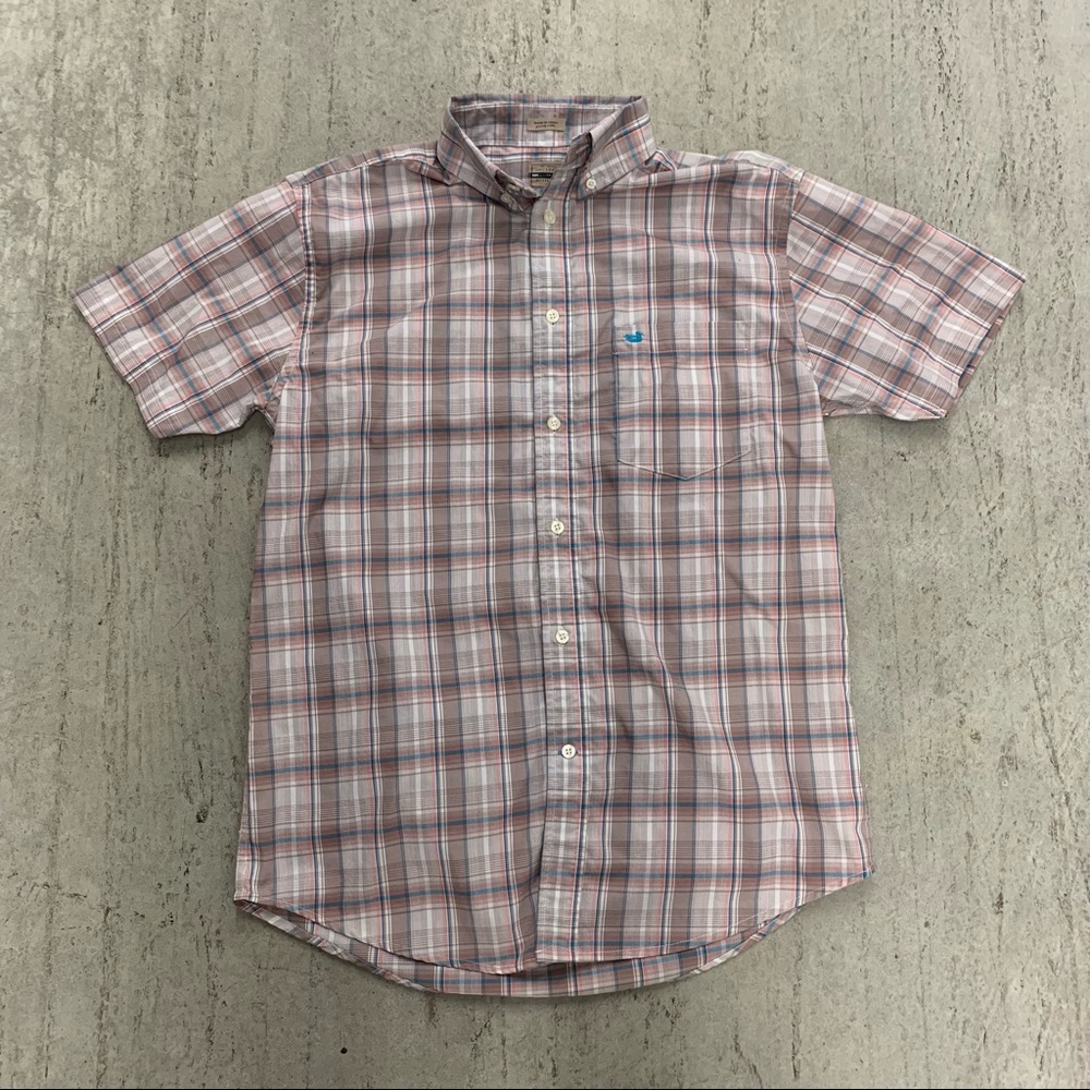 Southern Marsh Mens Short Sleeve Button Down Size M Multicolor Plaid